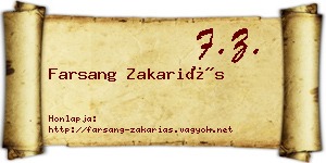 Farsang Zakariás névjegykártya